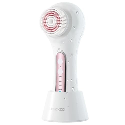 Electric Facial Cleansing Brush, 2-Way Rotating Face Scrubber for Daily & Dee…