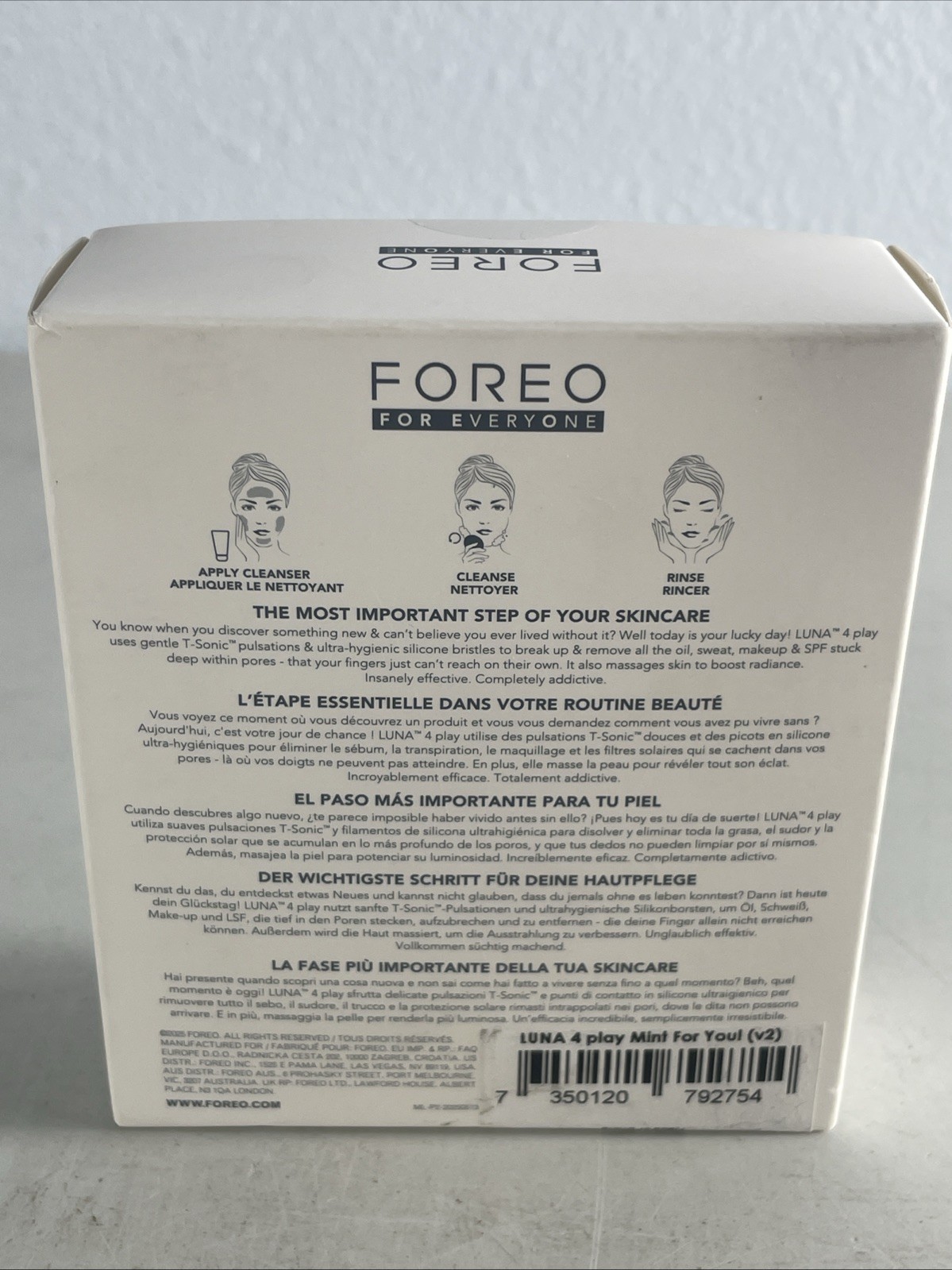 Foreo For Everyone Luna 4 Play -Facial Cleansing Brush-usb Rechargeable