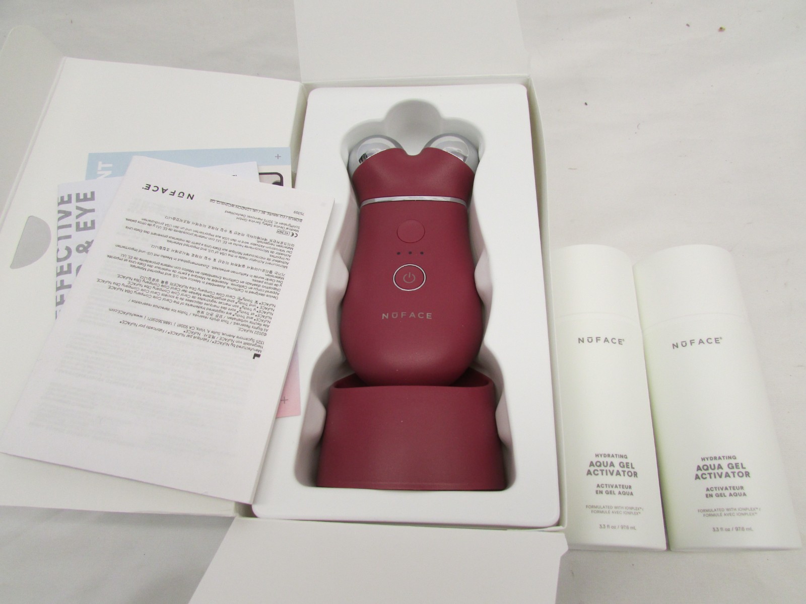 NuFace Trinity & Facial toning device w/ 2 Aqua gel activator 3.5oz NEW
