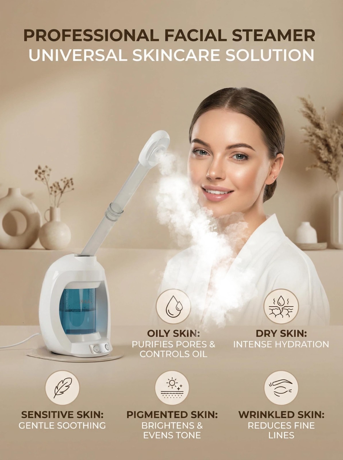 Facial Steamer, Face Steamer for Esthetician and Nano Ionic Portable Ozone Ha…