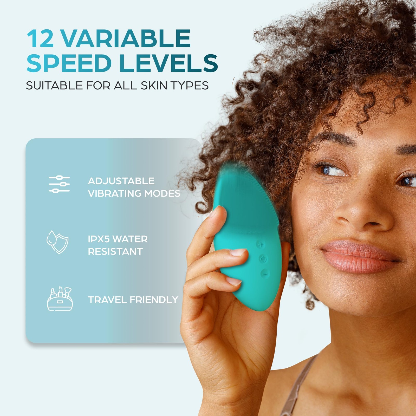 12-Speed Gentle -Cleansing Brush, Rechargeable Silicone Scrubber, Deep-Cleani…