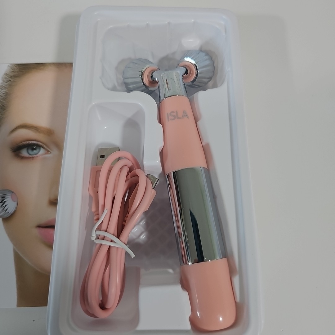 Spa Sciences Sonic Facial Contouring Roller Pink Rechargeable NIB Silver