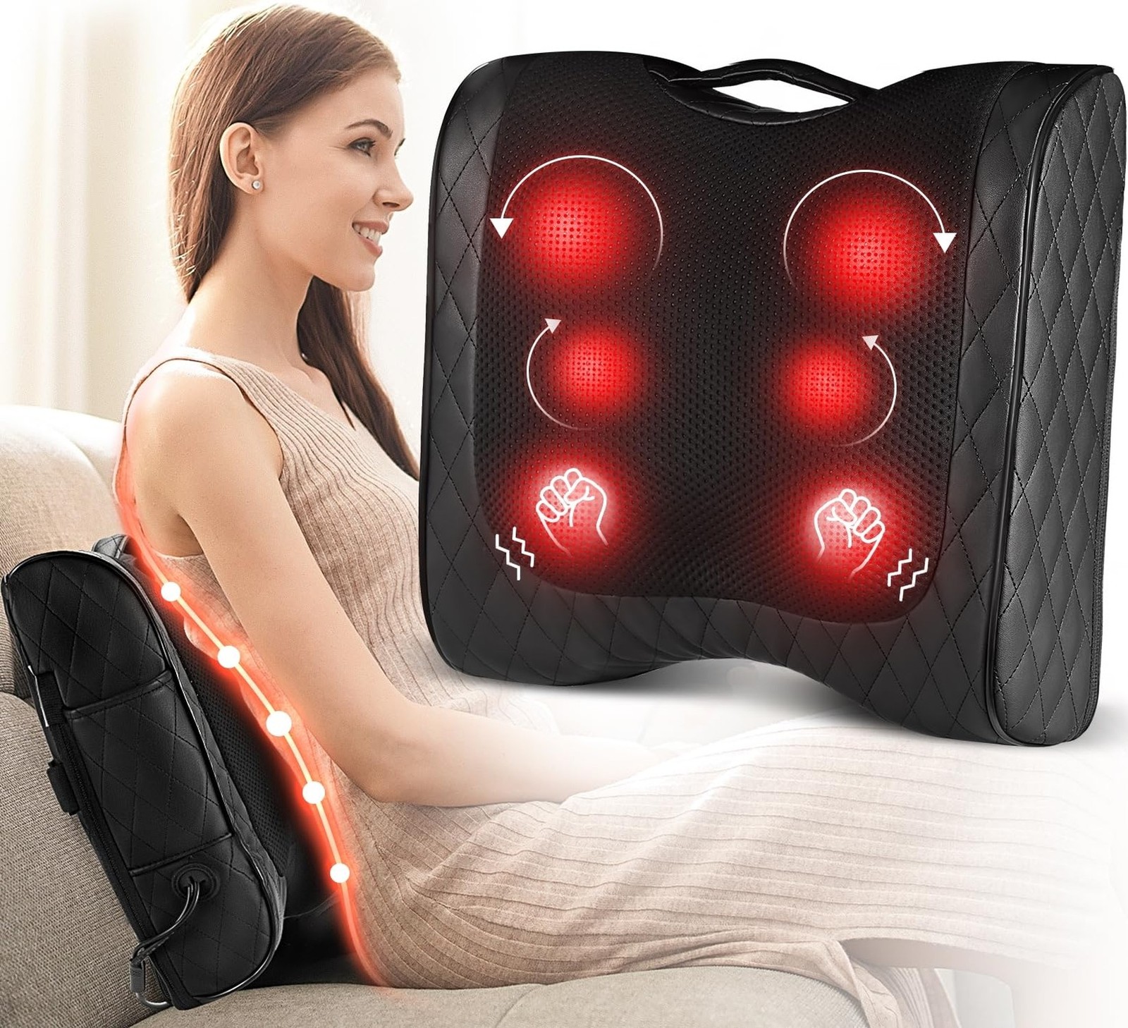 Back Massager with Heat, Percussion & Shiatsu 2-in-1 Massager for Lower Back …