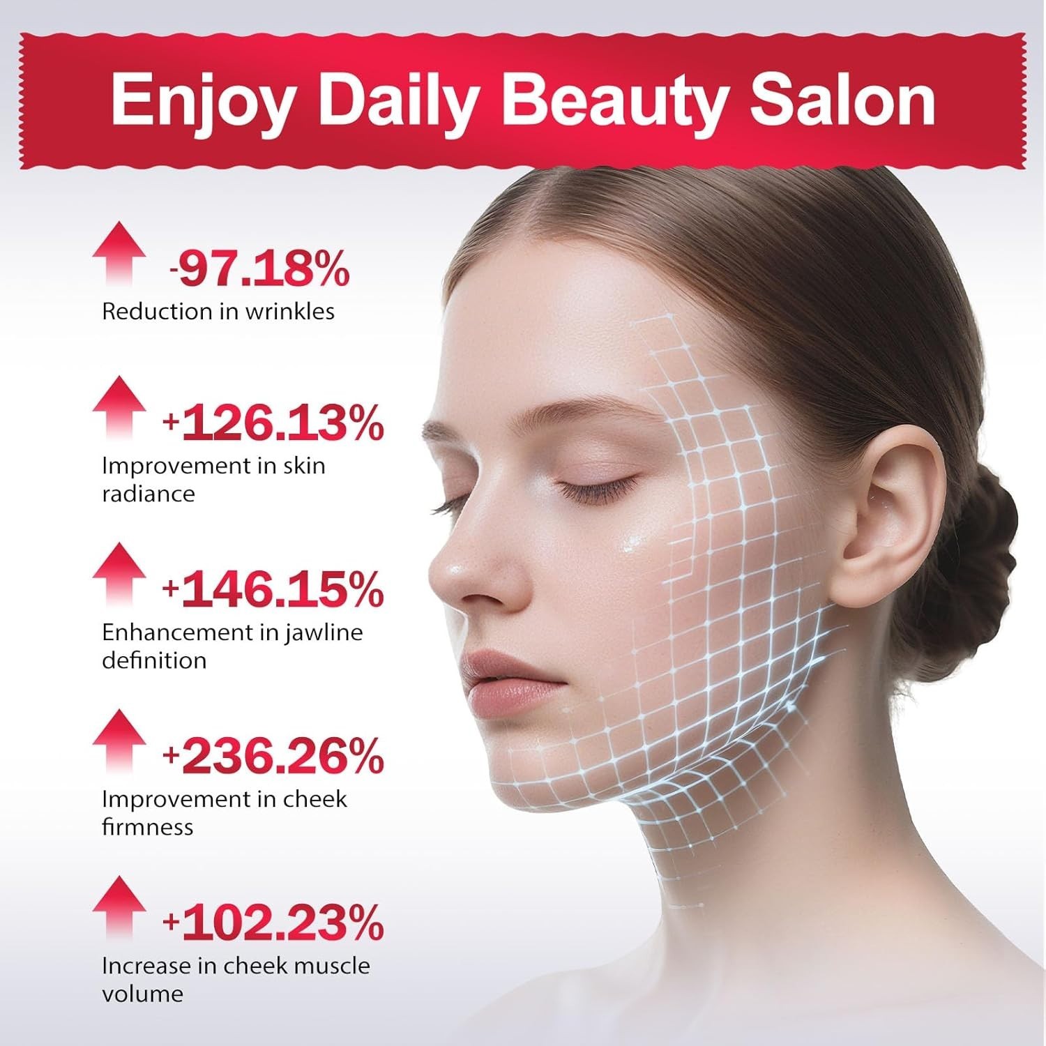 2-in-1 Red Light Microcurrent Facial Device Lifting Firming Wrinkle Care