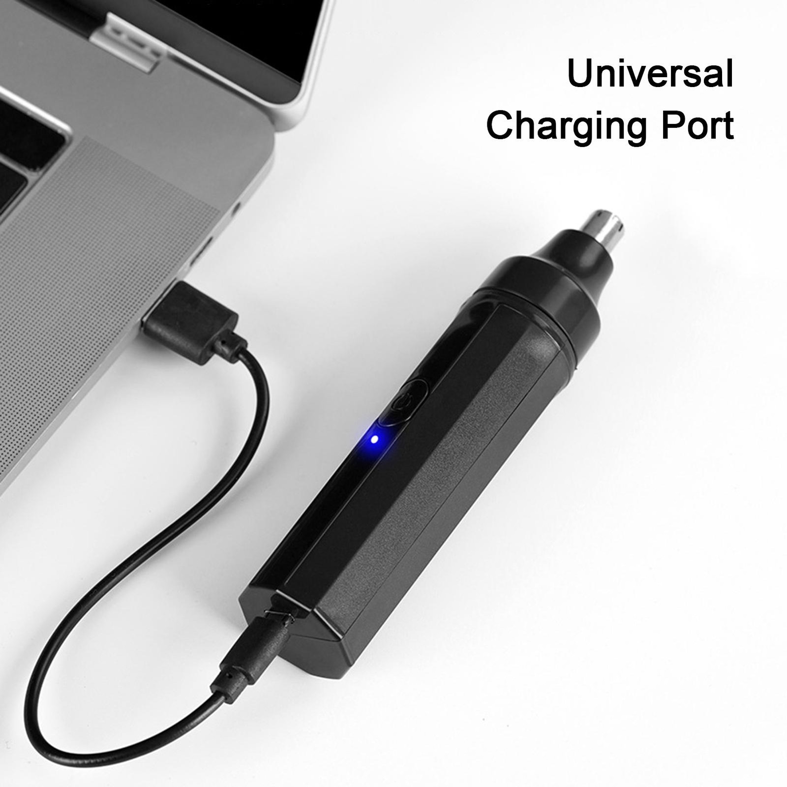 Ear And Nose Hair Trimmer With LED Indicator USB Rechargeable Water Resistant
