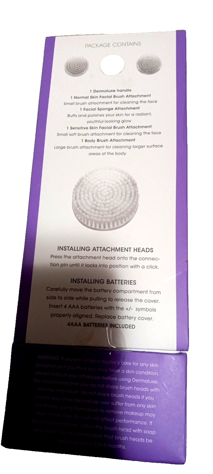 Derma Luxe Advanced Cleansing System Facial Brush Exfoliating Skin Care Kit