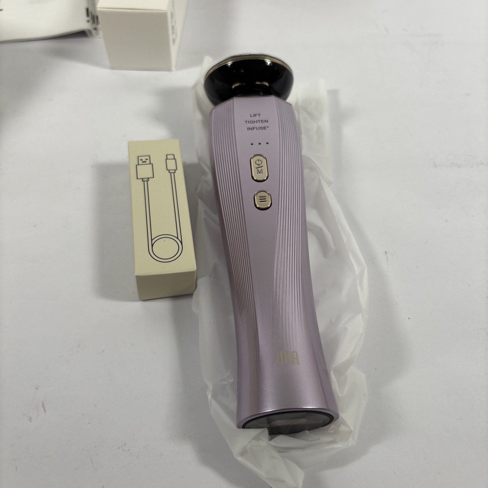 INIA Flare 3-in-1 Microcurrent Facial Device Red Light Therapy for Face and Neck