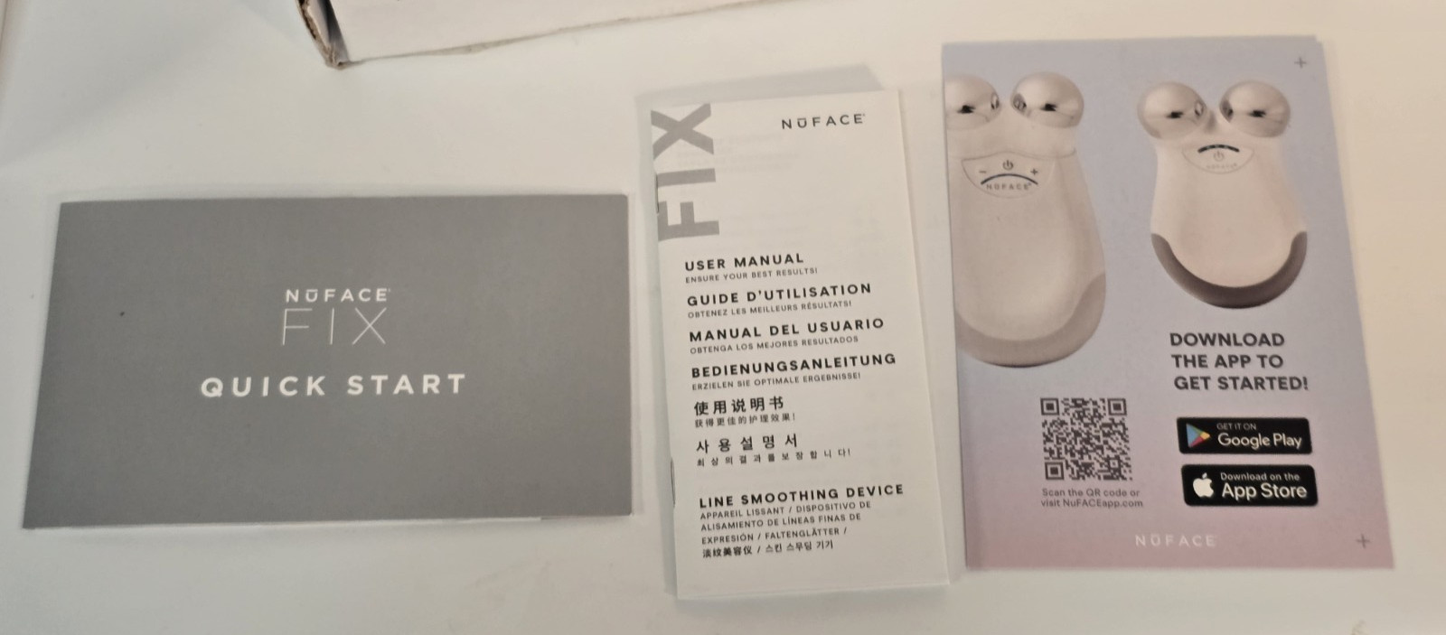 NuFACE The FIX Line Smoothing Device & 1 oz Serum Gold New in box