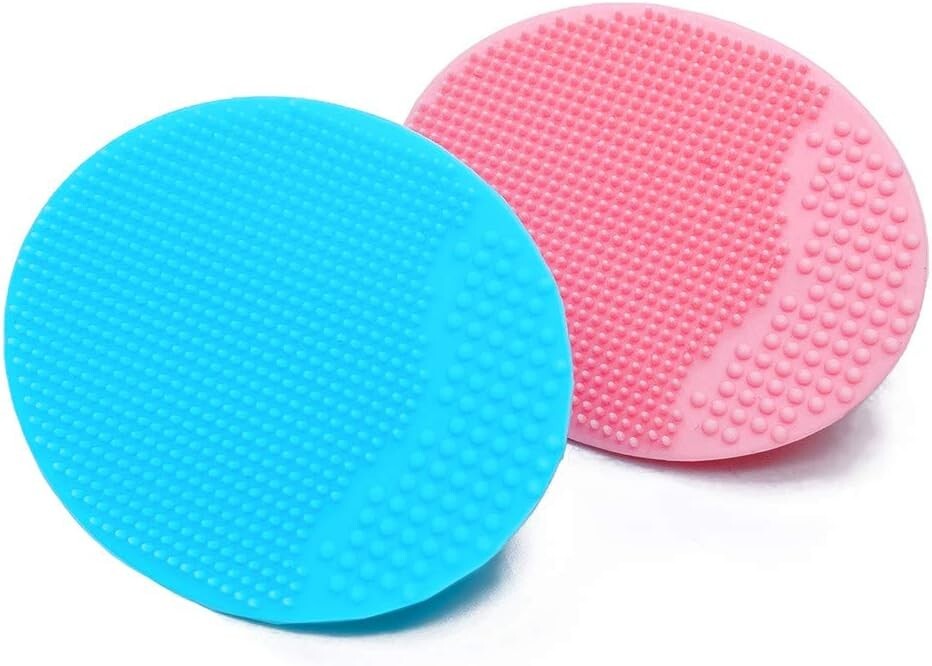 Set of 3 Soft Face Massage Scrubber Manual Facial Cleansing w/Exfoliating Brush