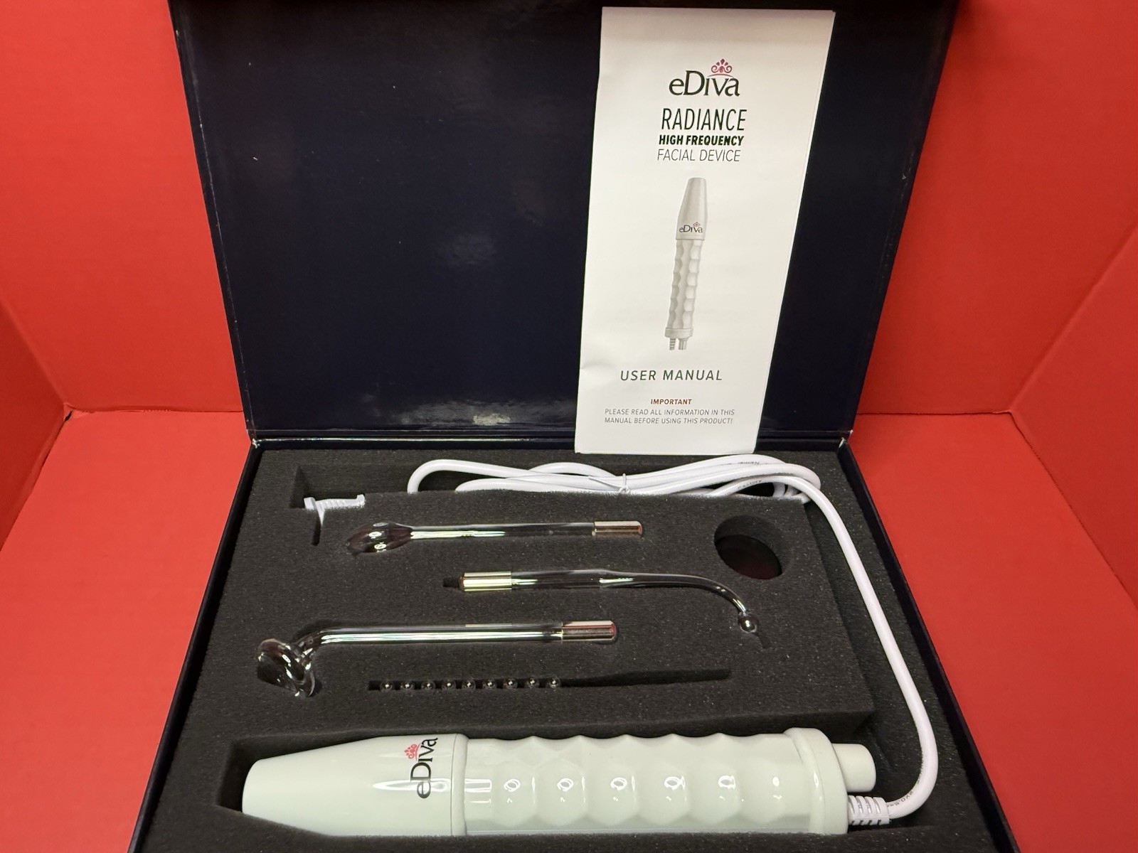 eDiva Radiance High Frequency Facial Device 4 Attachments