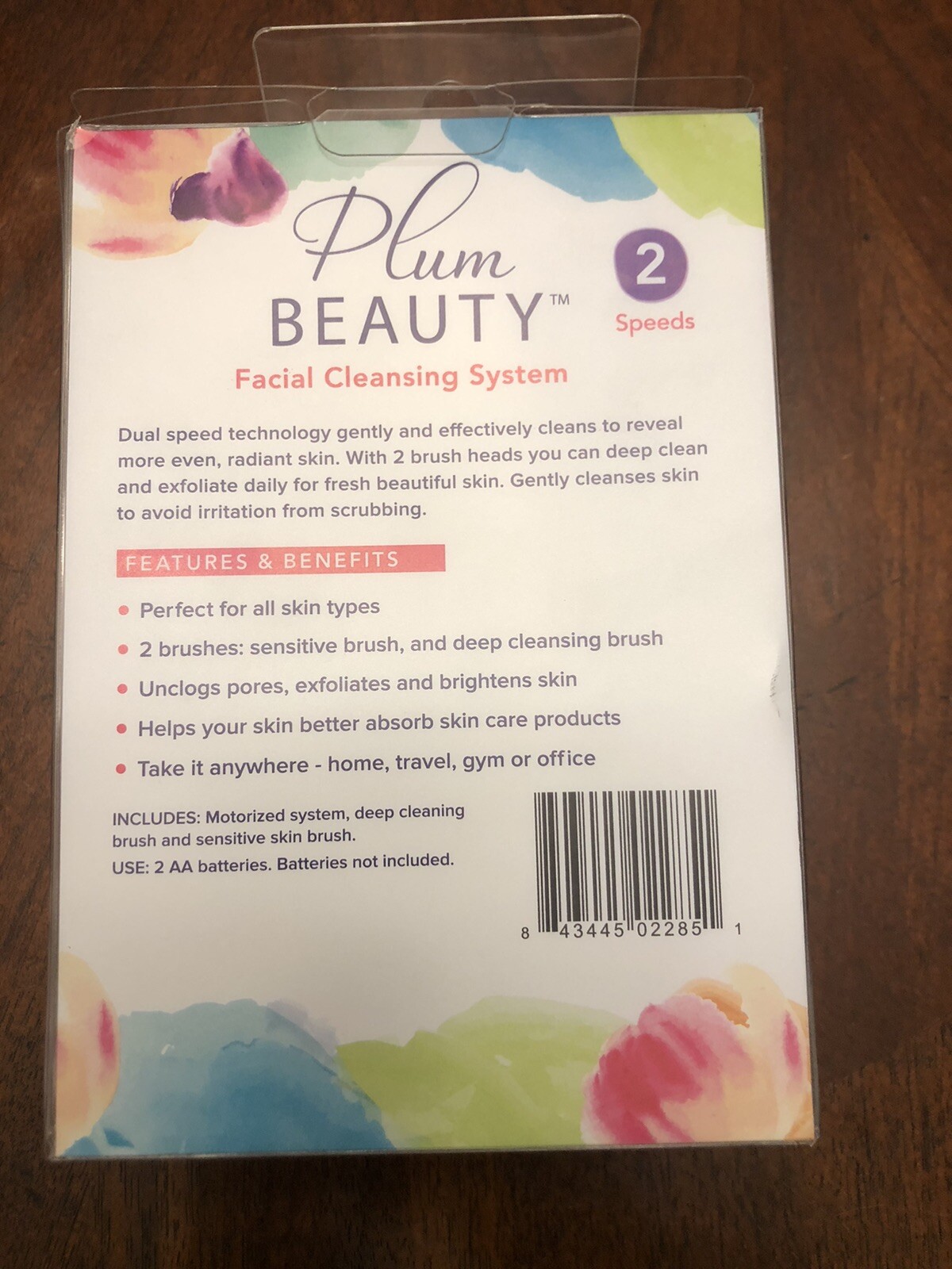Plum Beauty Facial Cleansing System 2 Brush Heads Cleanse Face Exfoliate Unclog