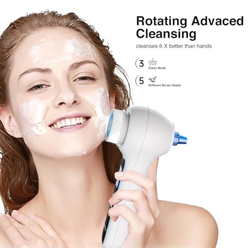 3-in-1 Facial Cleansing Brush & Blackhead Remover, Rechargeable, Waterproof, Dee