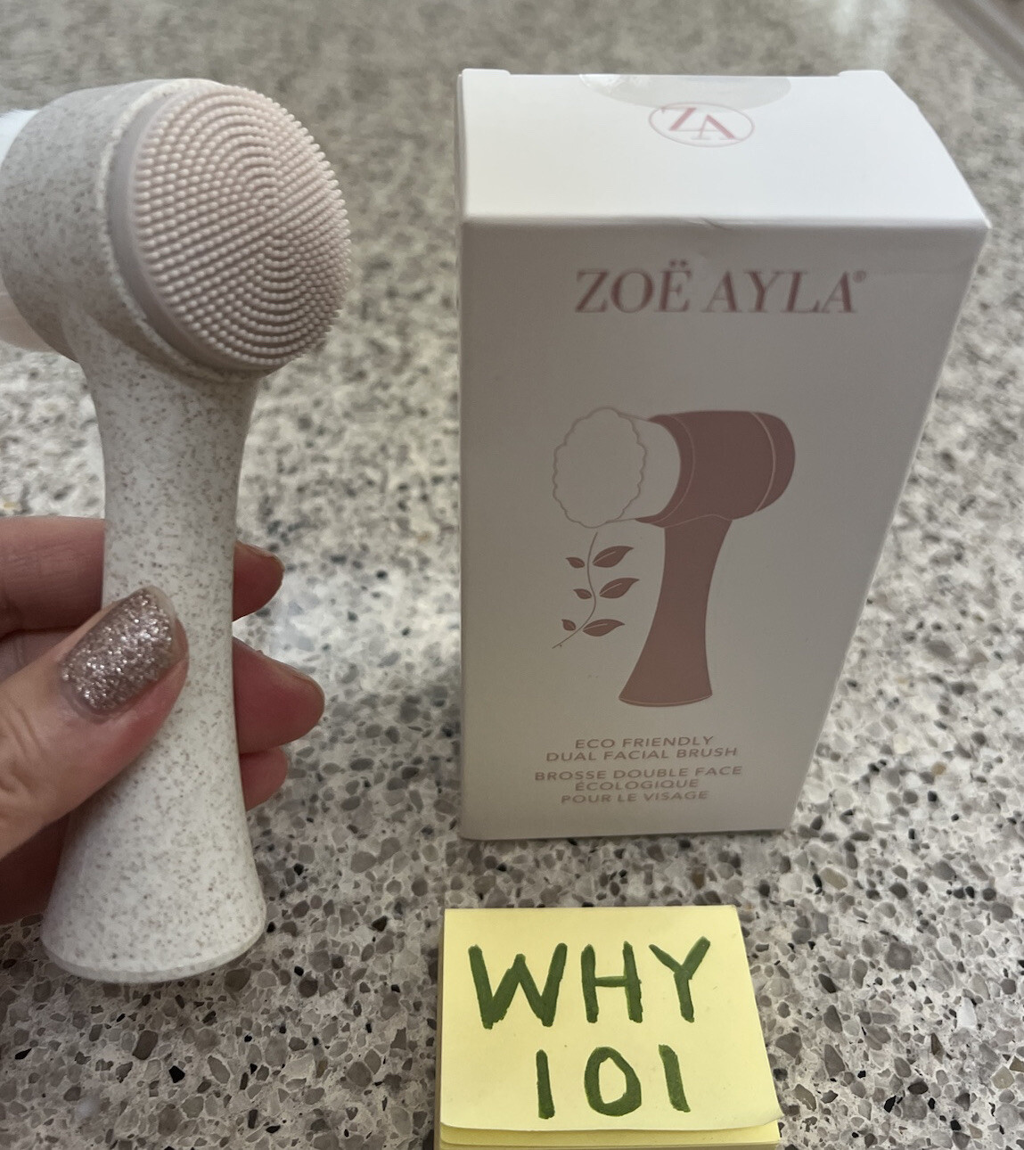 Zoe Ayla Eco Friendly Dual Facial Cleansing Brush FULL SIZE; SEALED BOX $33