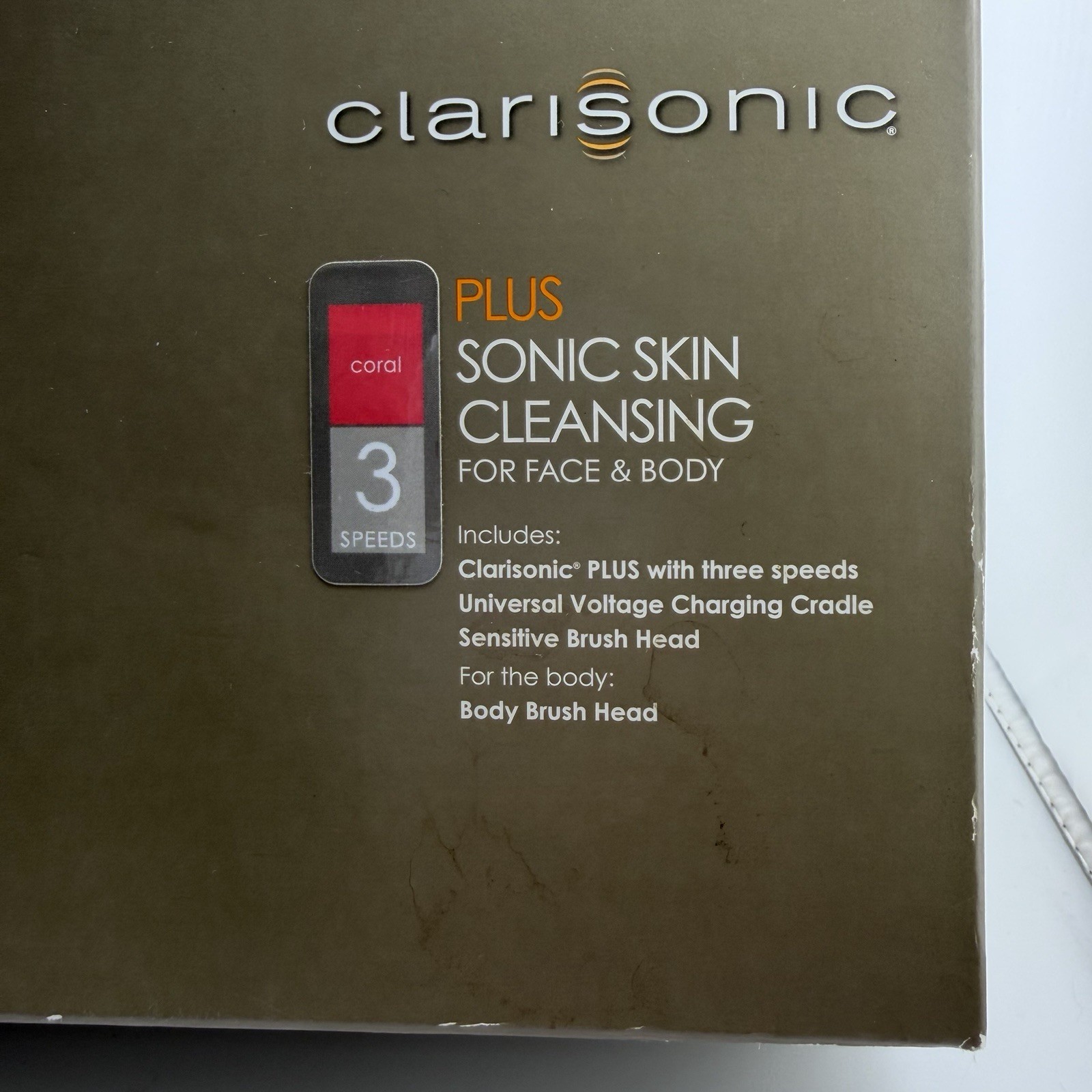 Clarisonic Plus Sonic Skin Cleansing For Face & Body Coral 3 Speeds New
