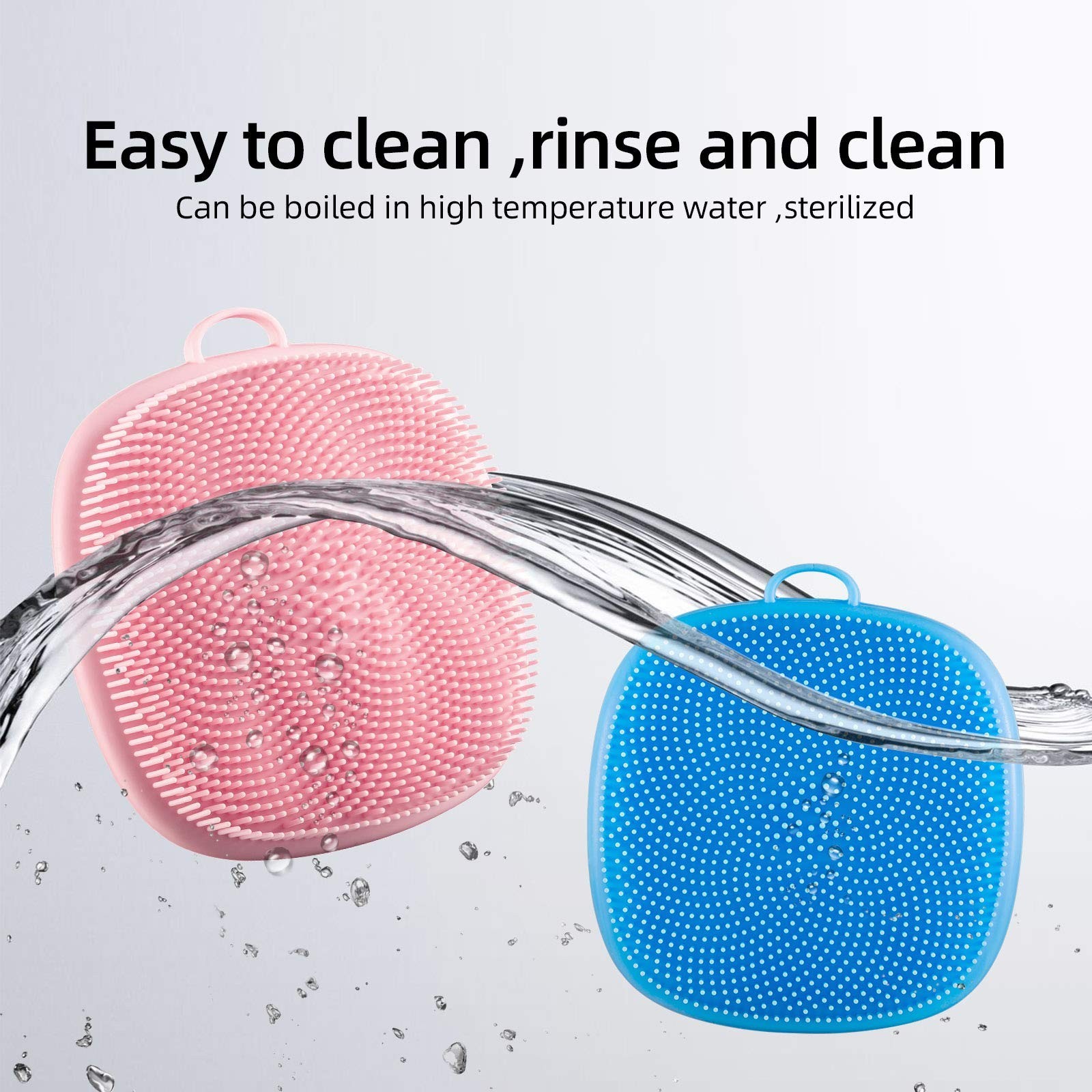 Silicone Face Scrubber 2-Pack for Cleansing & Exfoliating, Waterproof Facial Bru