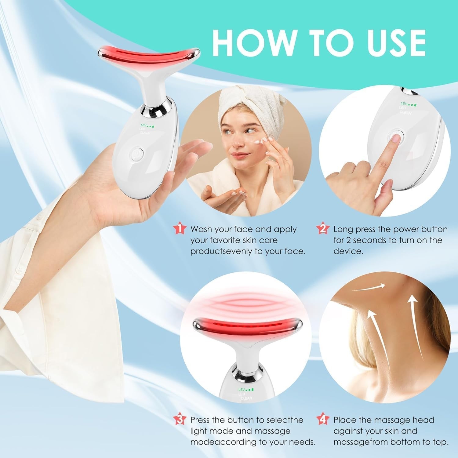 Facial Massager Face and Neck, Face 𝖲 culpting Wand Tool with 7 Color – Birt…