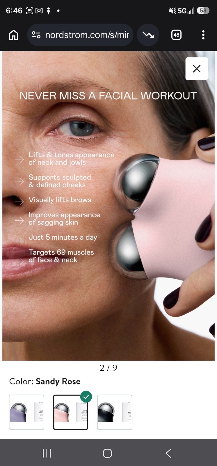Nuface Petite facial Toning Device Kit W Creme, Gel Activators +Brush Msrp $250
