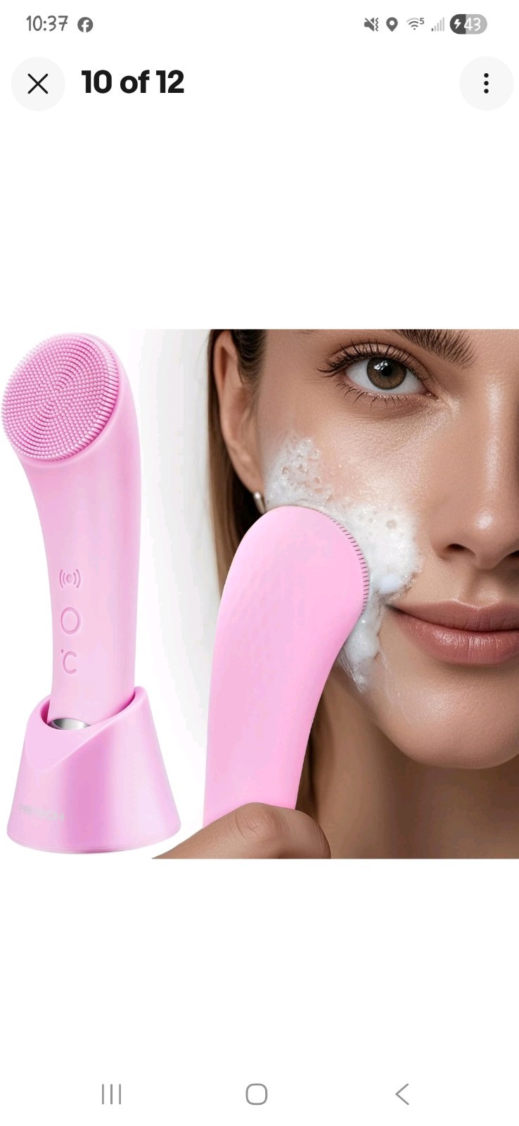 NEW Pritech Sonic Facial Cleansing Brush – Heated Silicone Deep Clean & Glow!