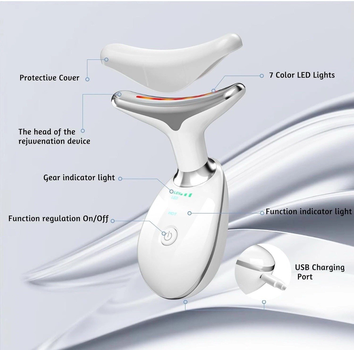 Face Sculpting Tool, 3-in-1 Facial Device, Neck & Face Massager, Portable