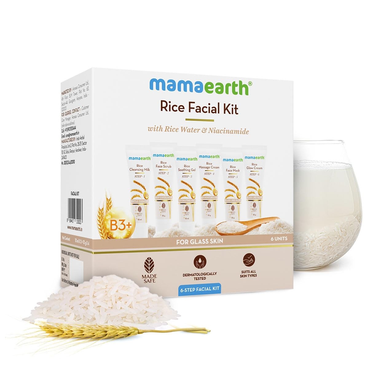 Mamaearth Rice Facial Kit With Rice Water & Niacinamide for Glass Skin – 60 g