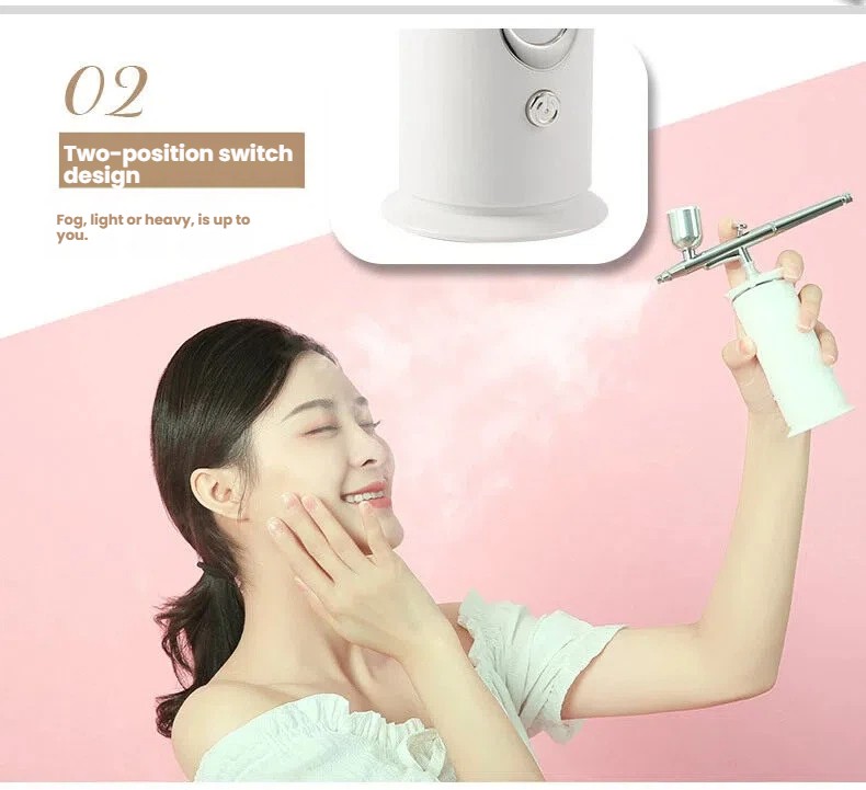 Nano Facial Miste Mist Sprayer Oxygen Hydration Diffuser Nail Airbrush Portable
