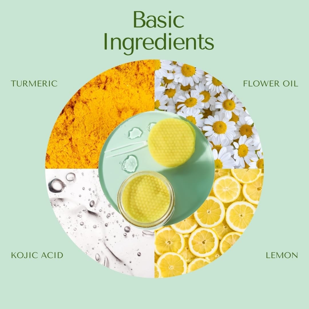 Turmeric Kojic Acid Cleansing Pads – 50pcs Exfoliating Face Scrub Pads for Smoot
