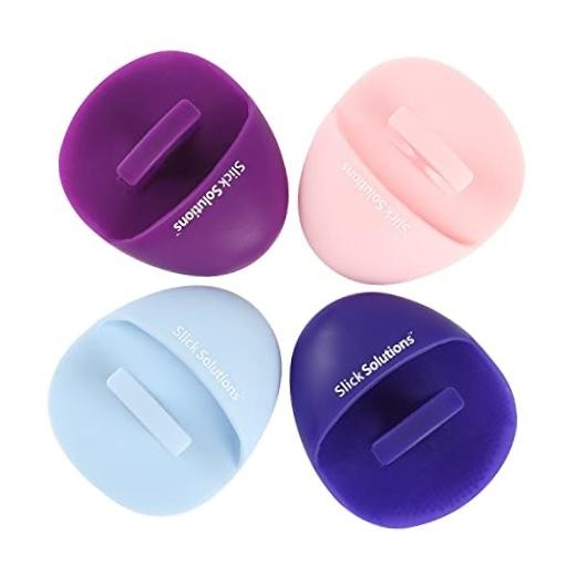 Slick- Silicone Facial Cleansing Brush, 4 Pack, Silicone Face Pinkpurpleblue