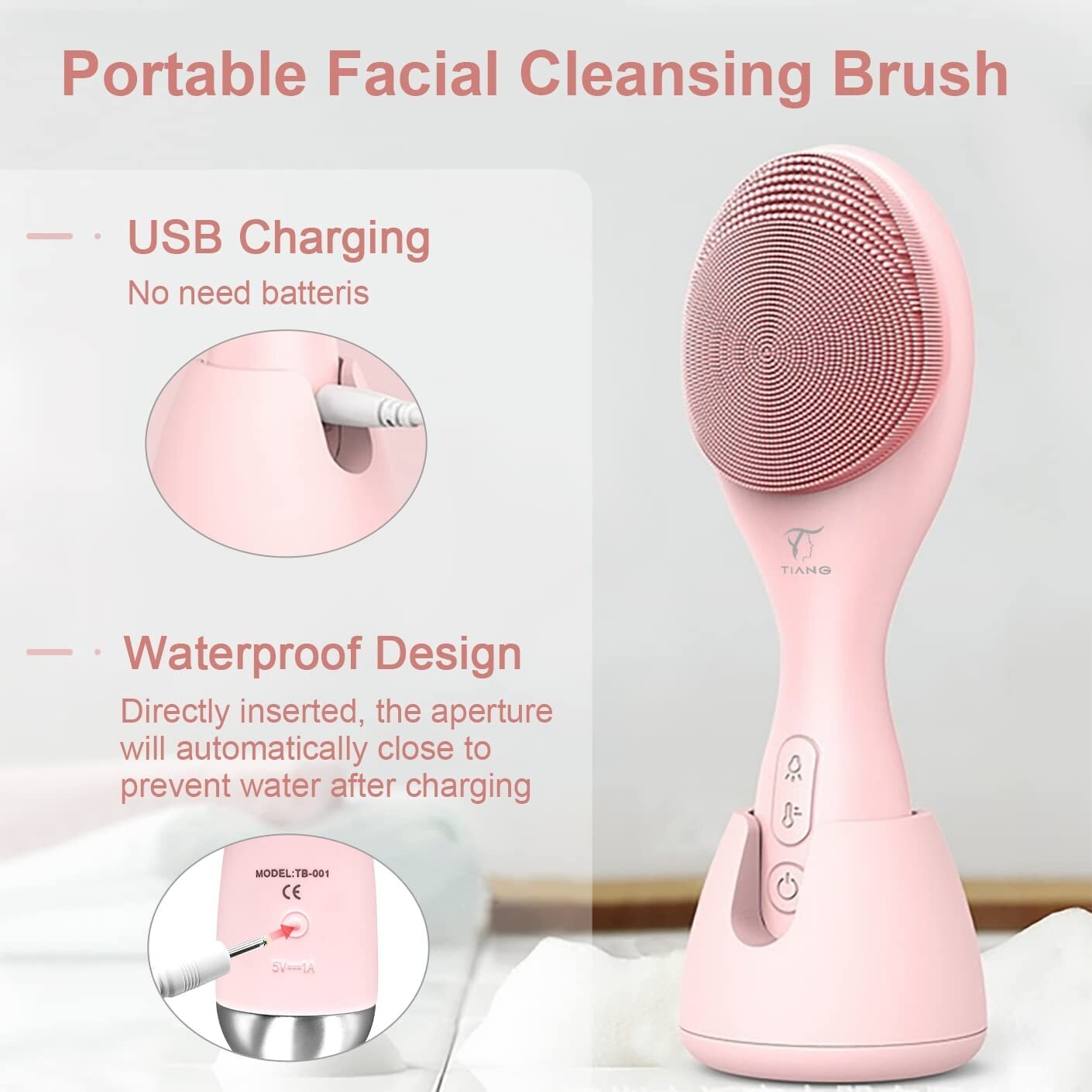 Sonic Face Brush, Sonic Facial Cleansing Brush, Silicone Face Exfoliator Brush