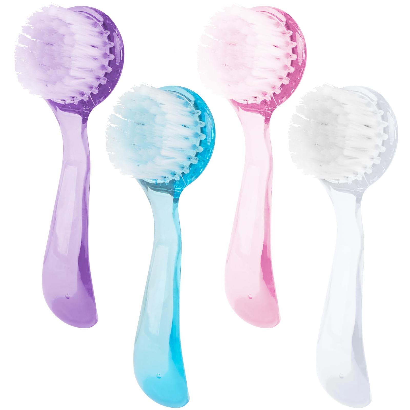 AUEAR, 4 Pack Face Brush for Cleansing and Facial Cleaning Blue, Pink, Purple