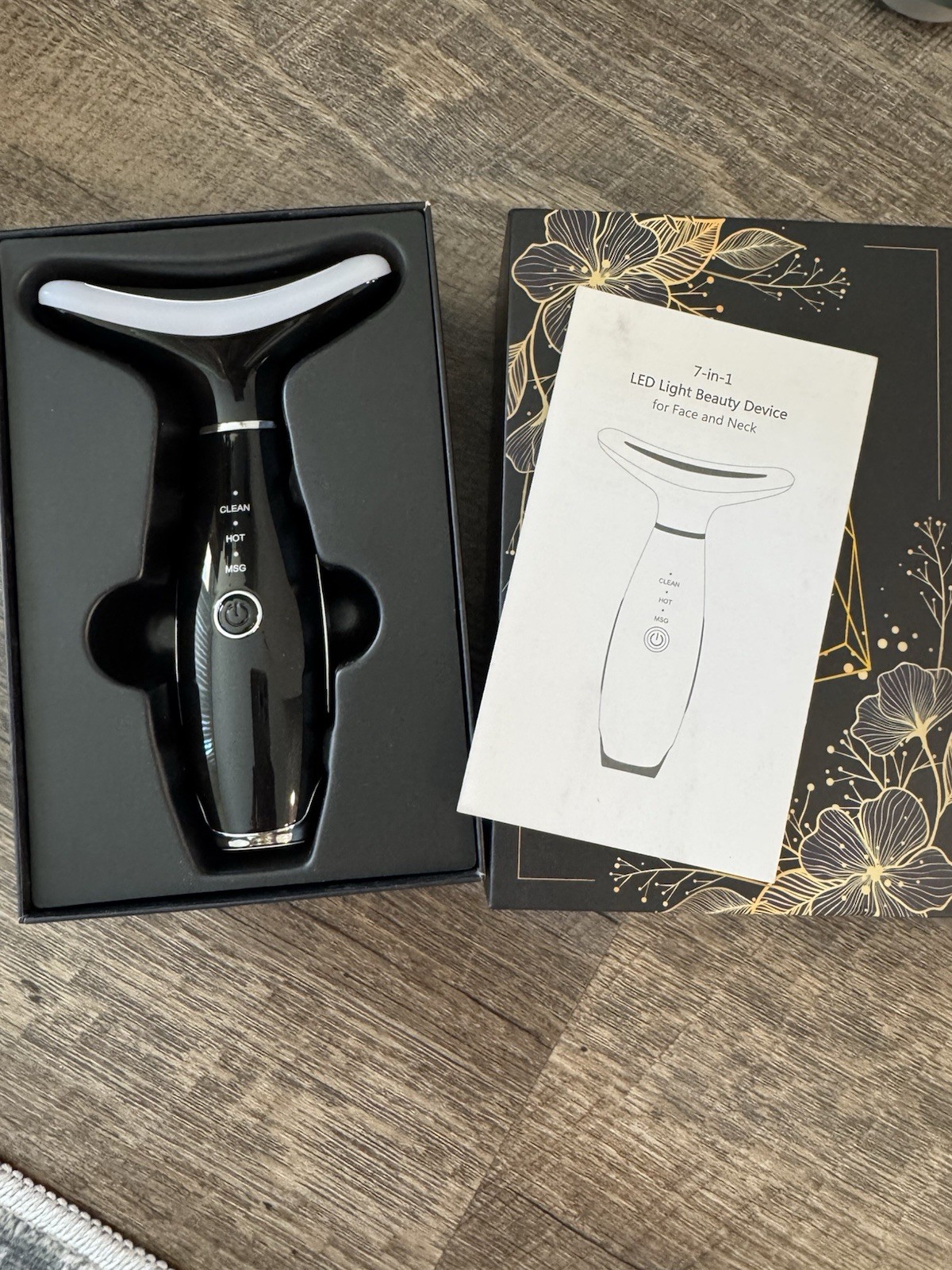 7-in-1 LED Light Beauty Device for Wrinkles, Facial Cleansing & Neck Care