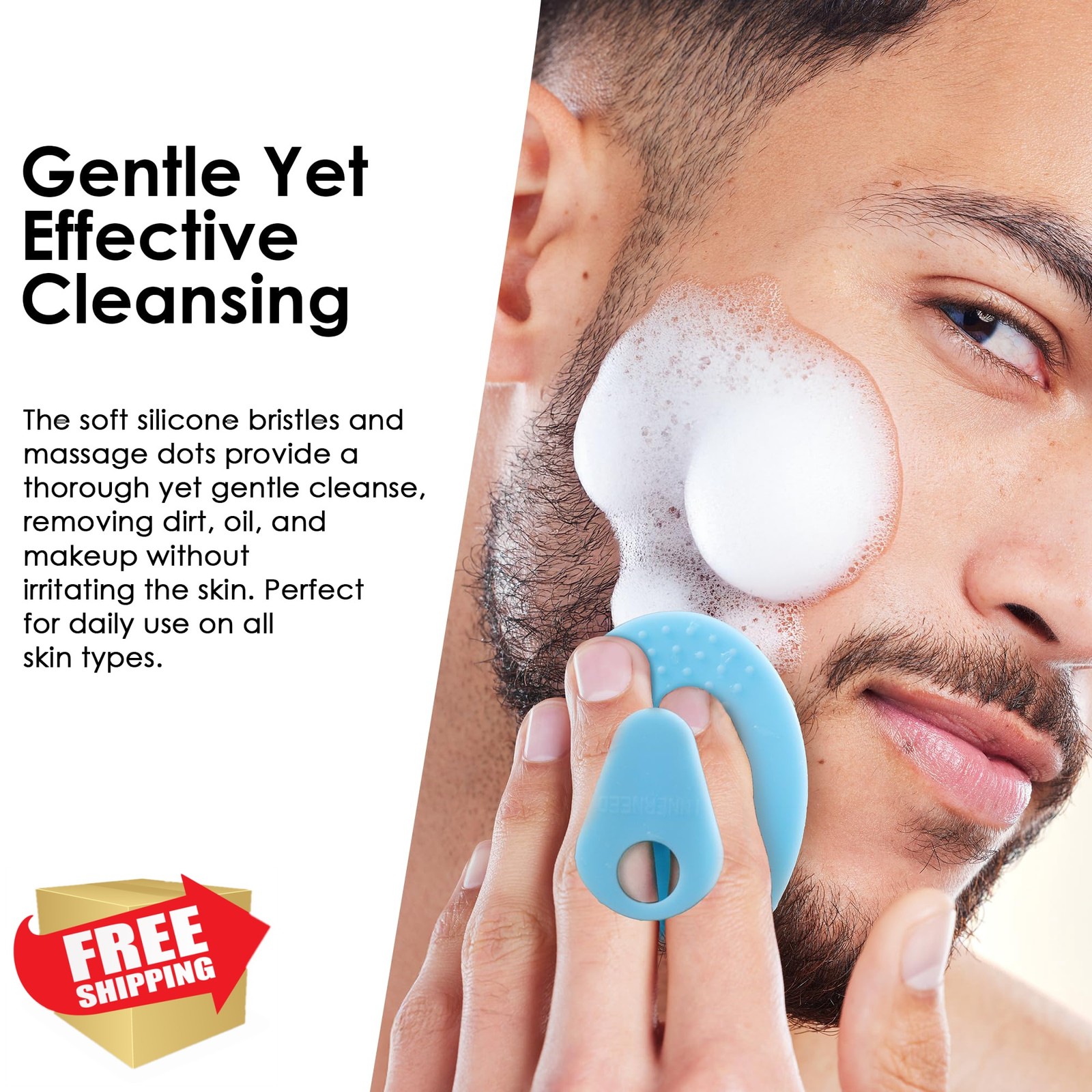 INNERNEED Silicone Face Scrubber 4 Pack Mix Colors