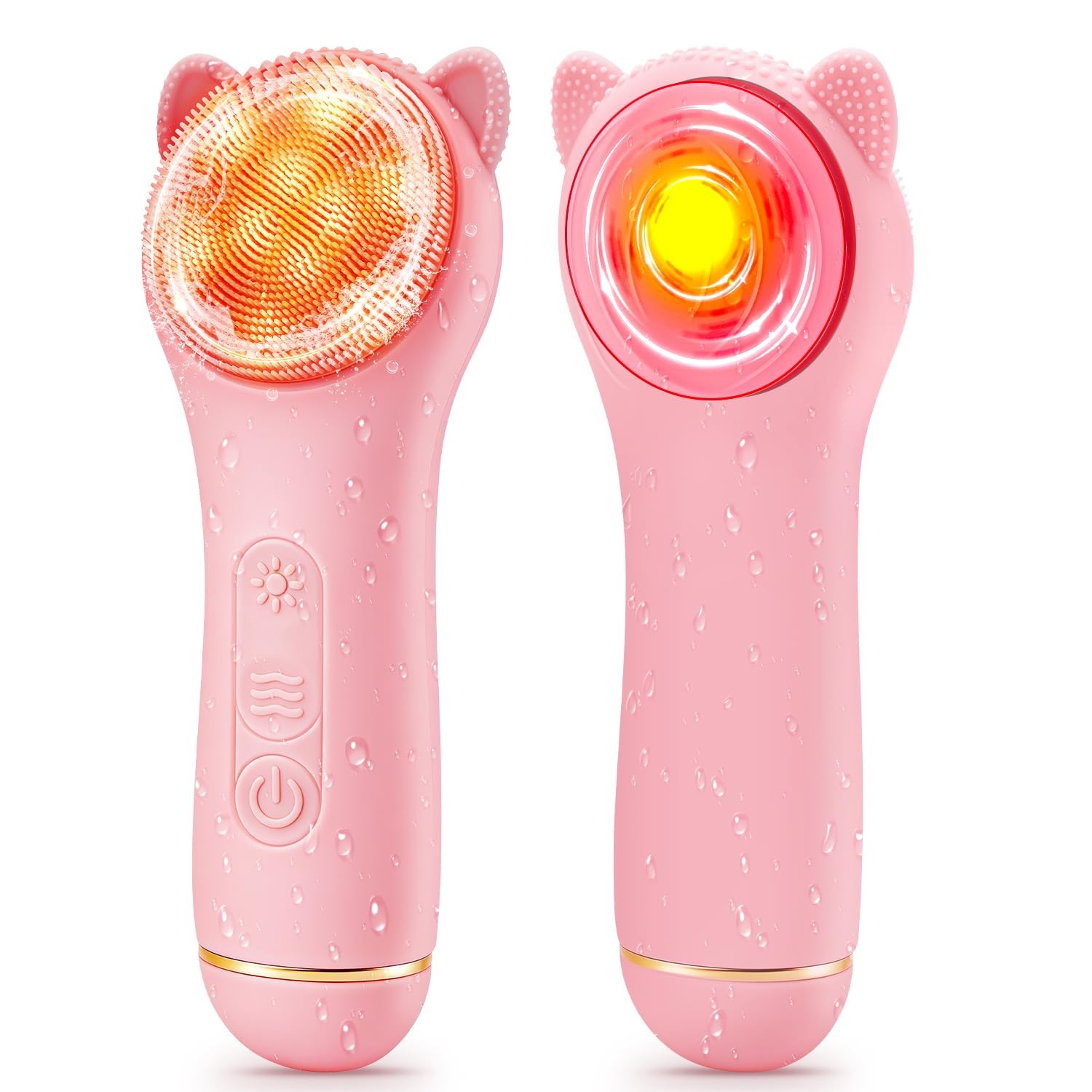 Cleansing Brush Rechargeable, Waterproof Scrub Brush for Cleansing (Pink)