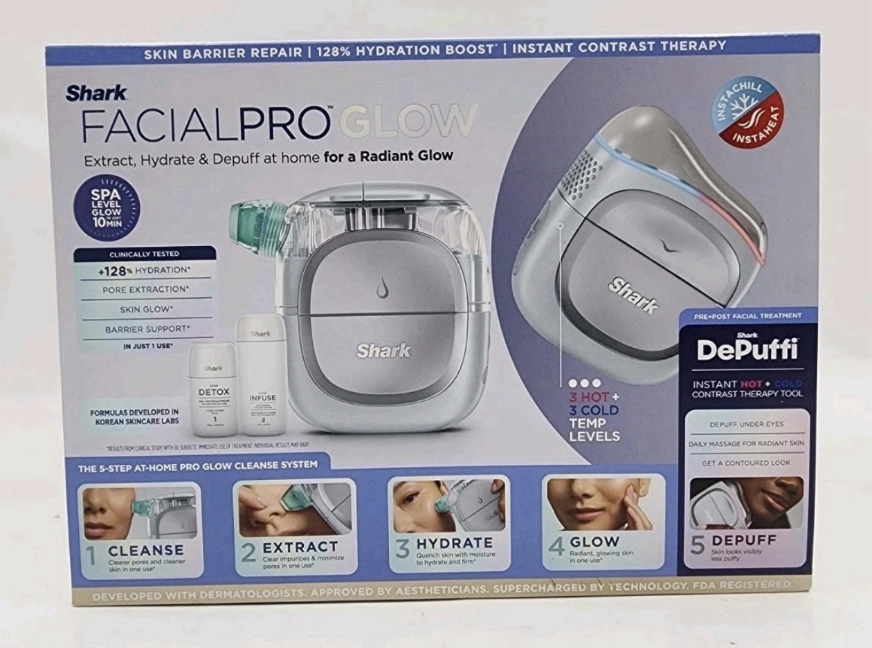Shark Facial Pro Glow Extract, Hydrate & Depuff Thearapy Tool NOB