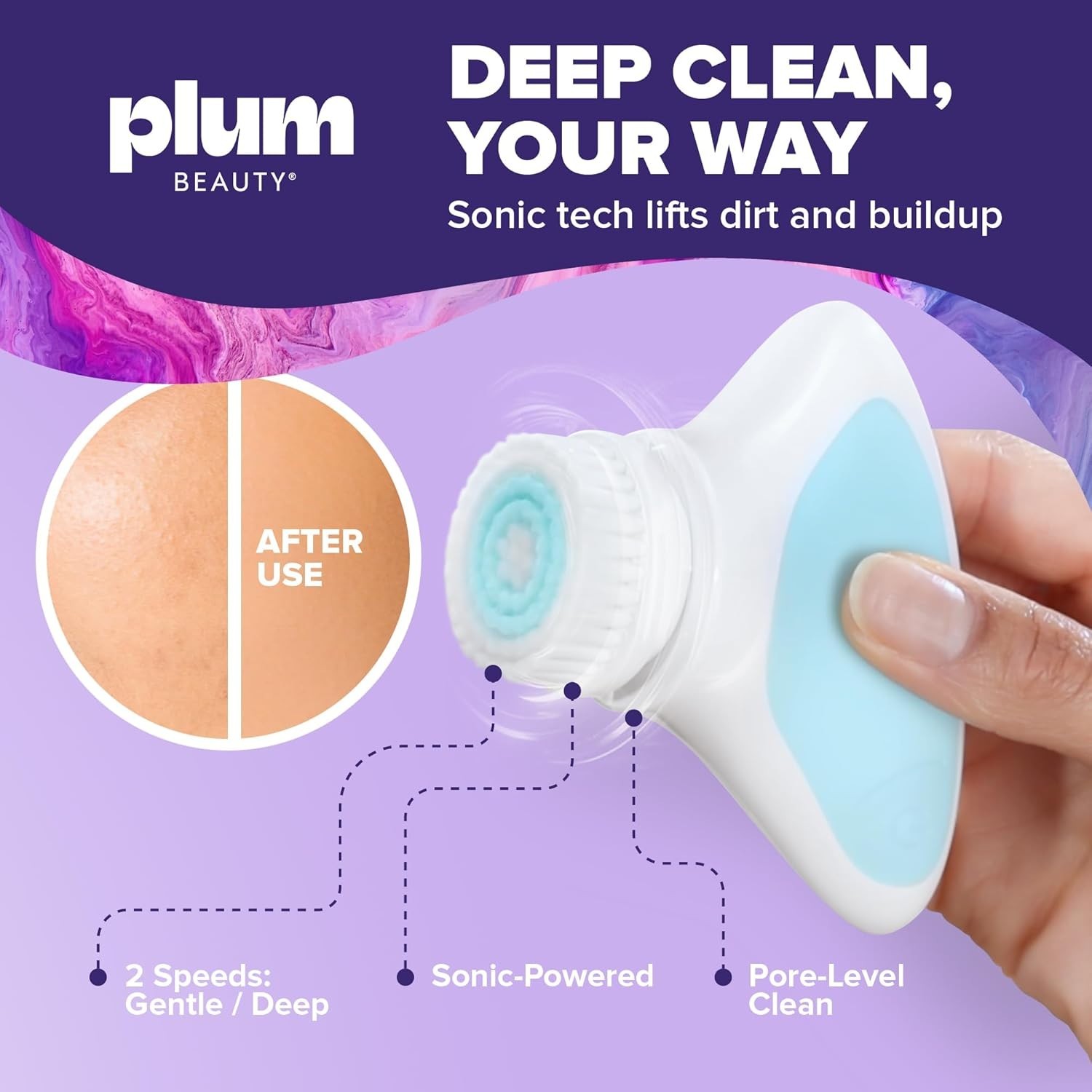 Dual-Speed Electric Facial Scrubber – Sonic Cleaning with Portable Convenience