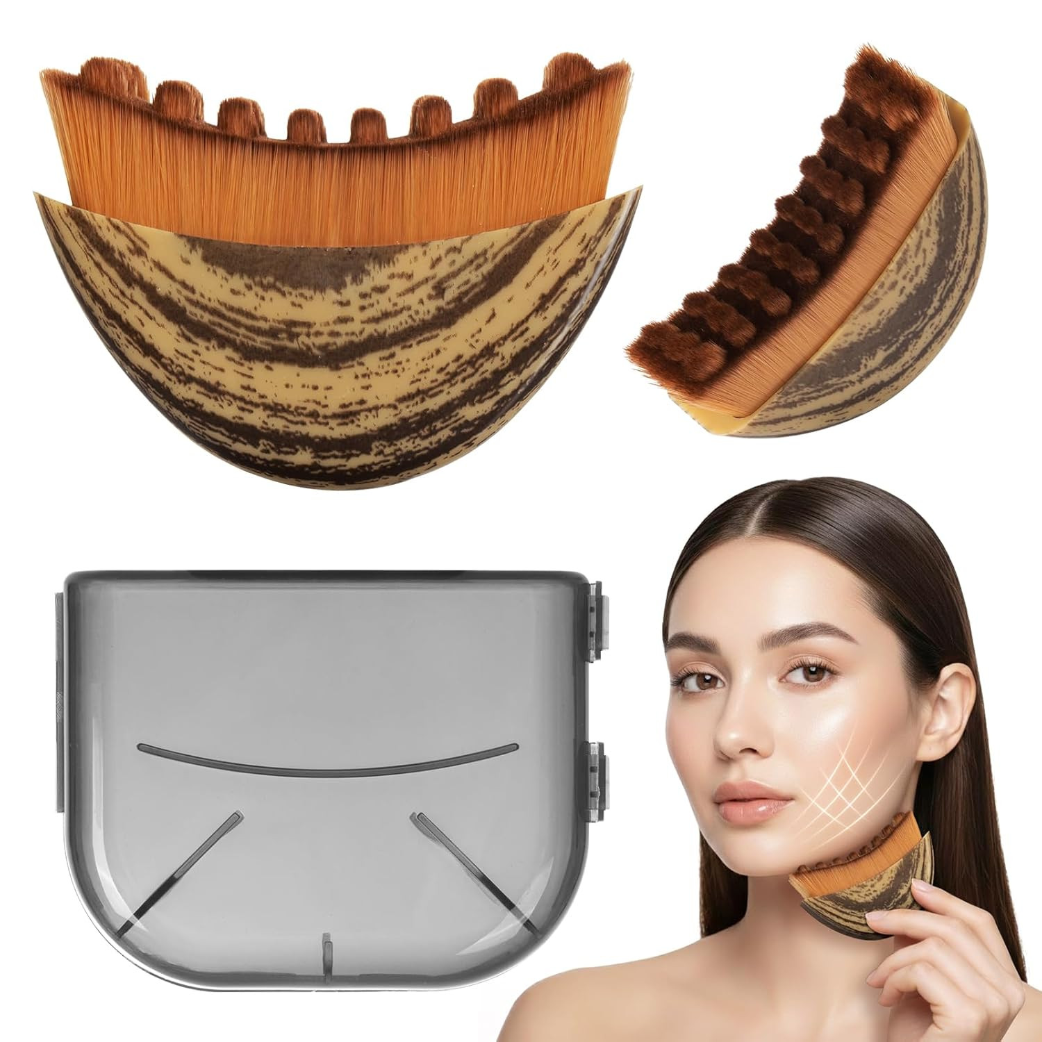 Lymphatic Facial Contour Brush – Lift, Sculpt & Depuff for Glowing Skin – Boo…