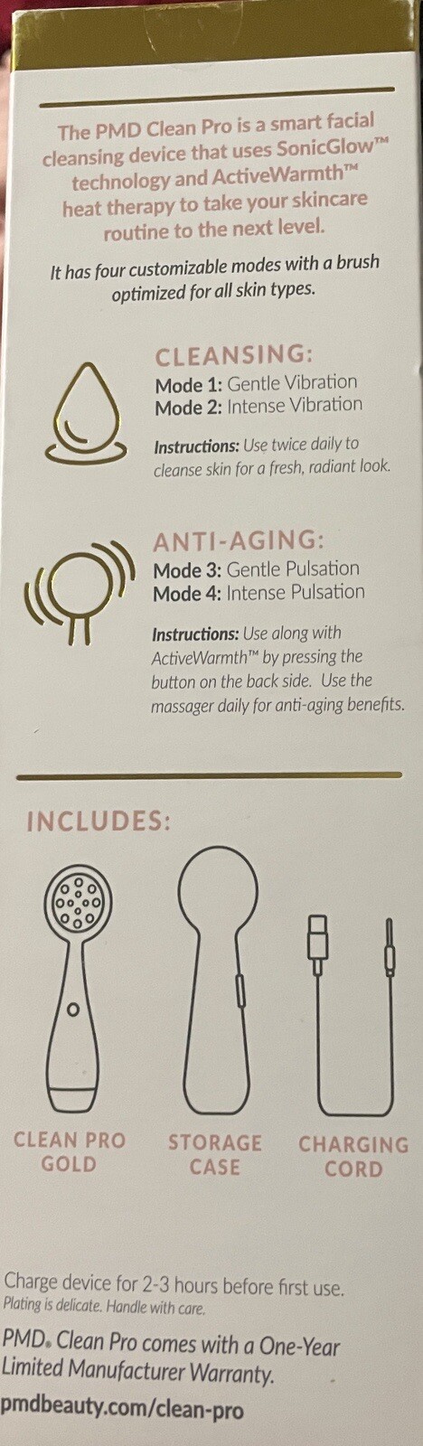 Pmd Clean Pro Smart Facial Cleansing Device With 24K Gold Plated Therapy Massage
