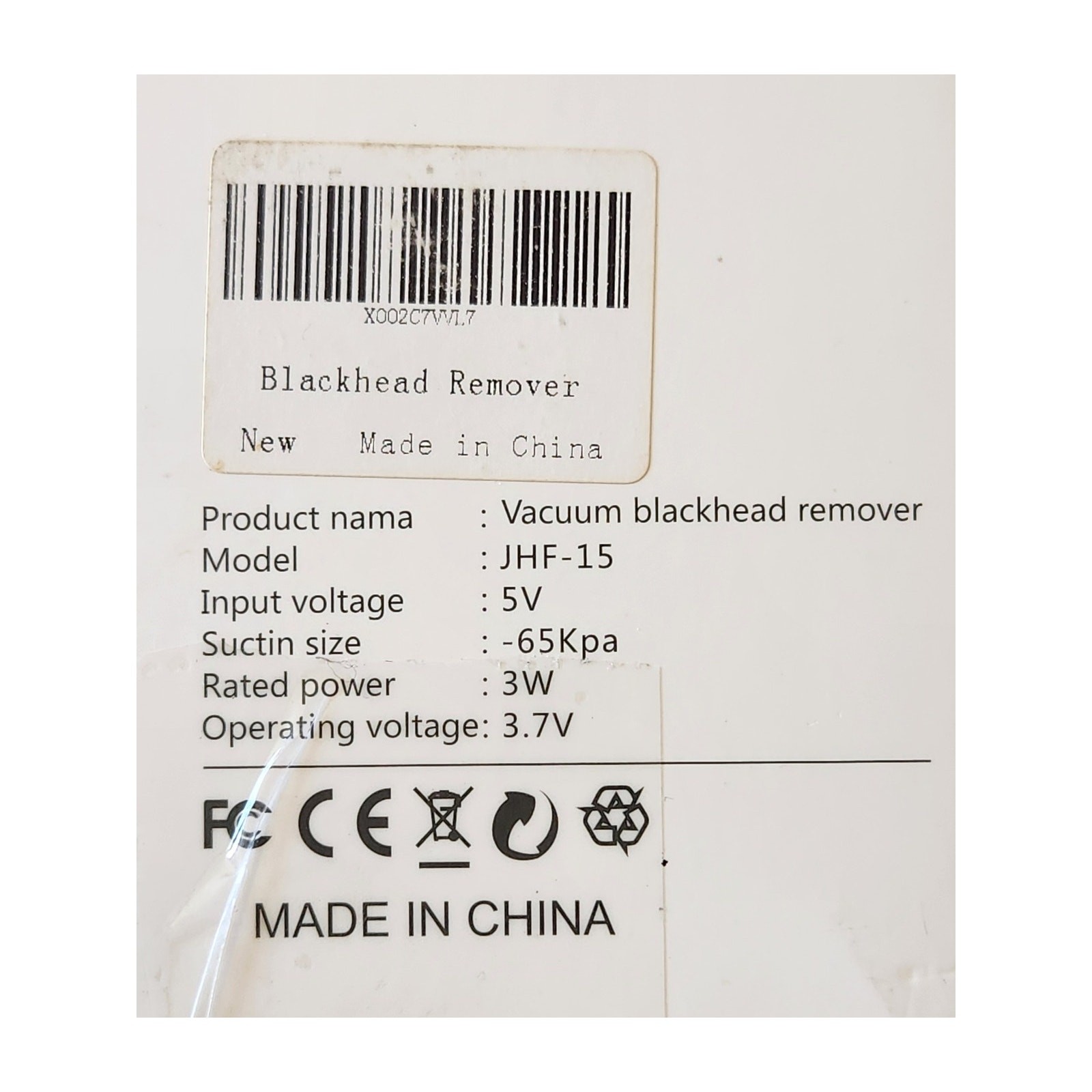 BVSR Vacuum Blackhead Remover JHF-15 No Cord