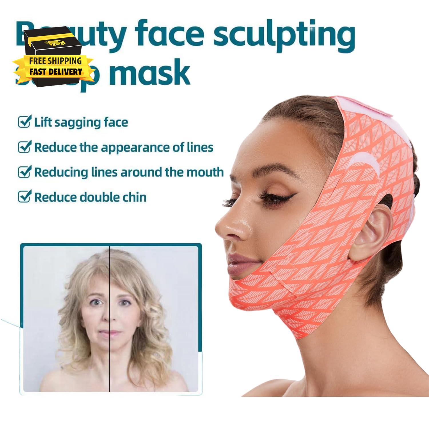 V Line Mask Beauty Face Sculpting Double Chin Reducer Chin Strap Eliminator Remo