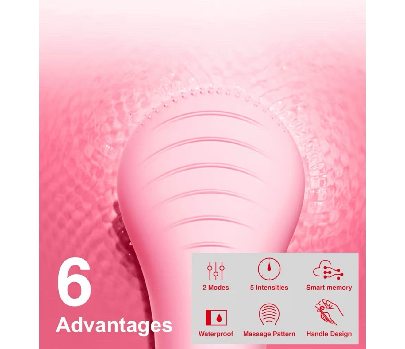 NågraCoola CLIE Facial Cleansing/scrubberBrush, Waterproof and Rechargeable Pink