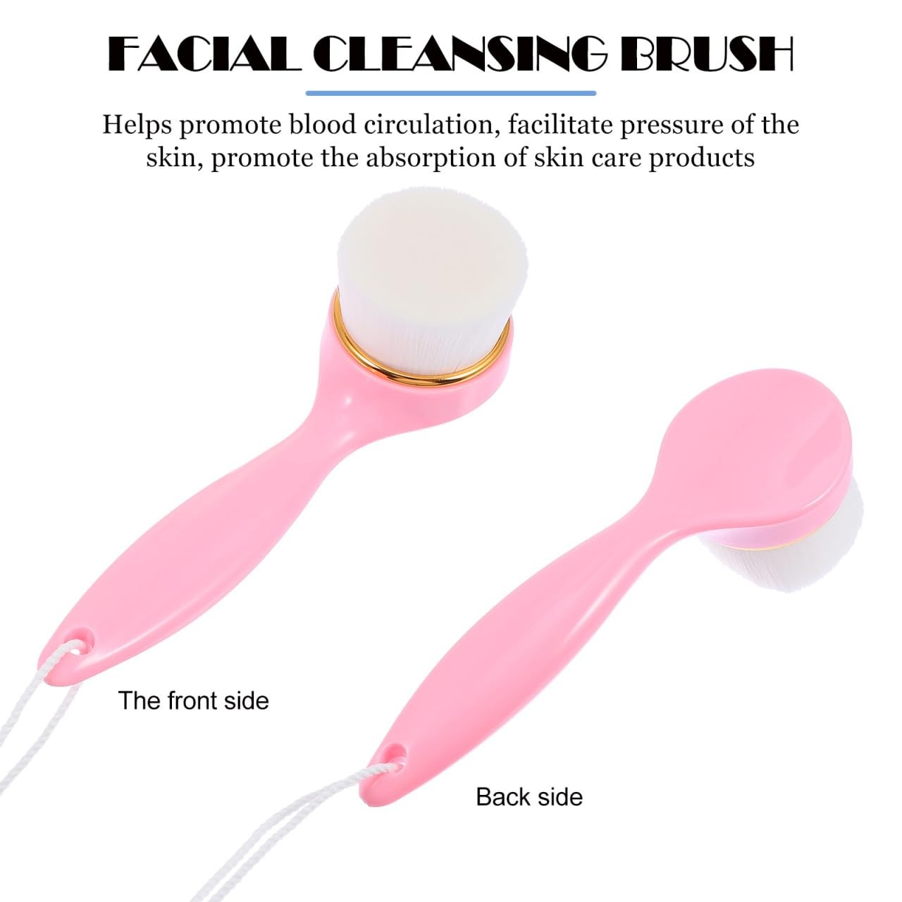 Luxshiny Face Washing Cleansing Brush Tool Manual Facial 15X4.6X3.6CM, Pink