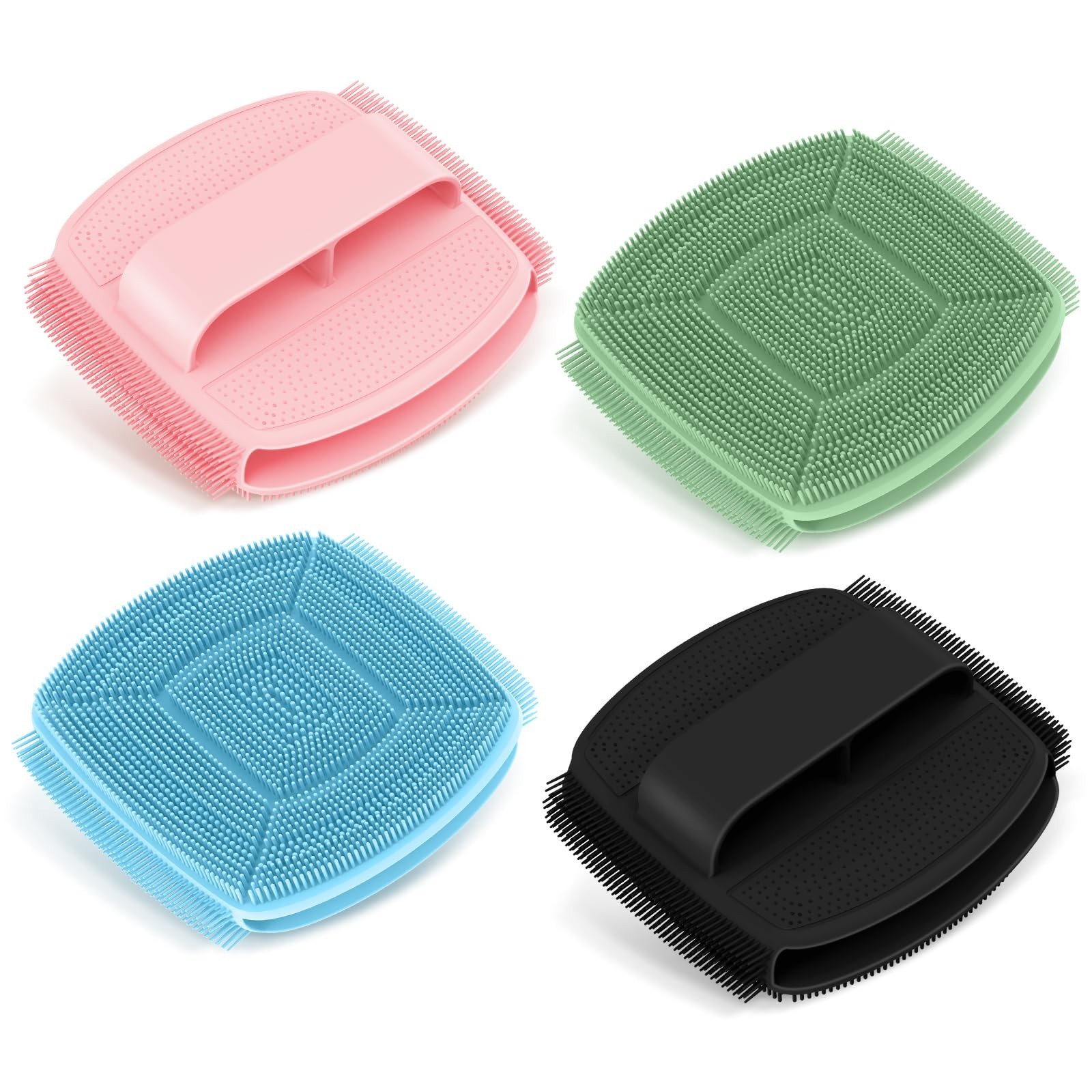 Soft Silicone Face Scrubber 2PCS – Gentle Exfoliating Brush with Finger Grip Han