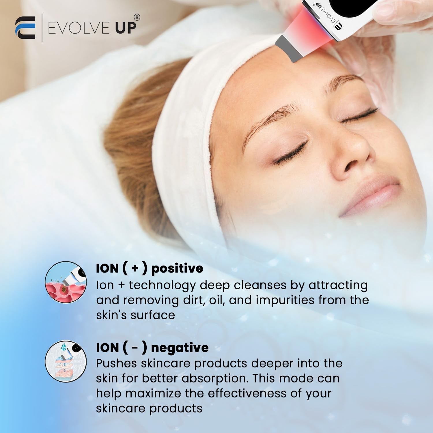 EVOLVE UP Facial Skin Scrubber – Face 1 Count (Pack of 1), Matte White