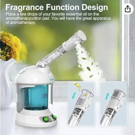 Facial Steamer – DENFANY Nano Ionic Extendable 360° Rotating Arm – Portable