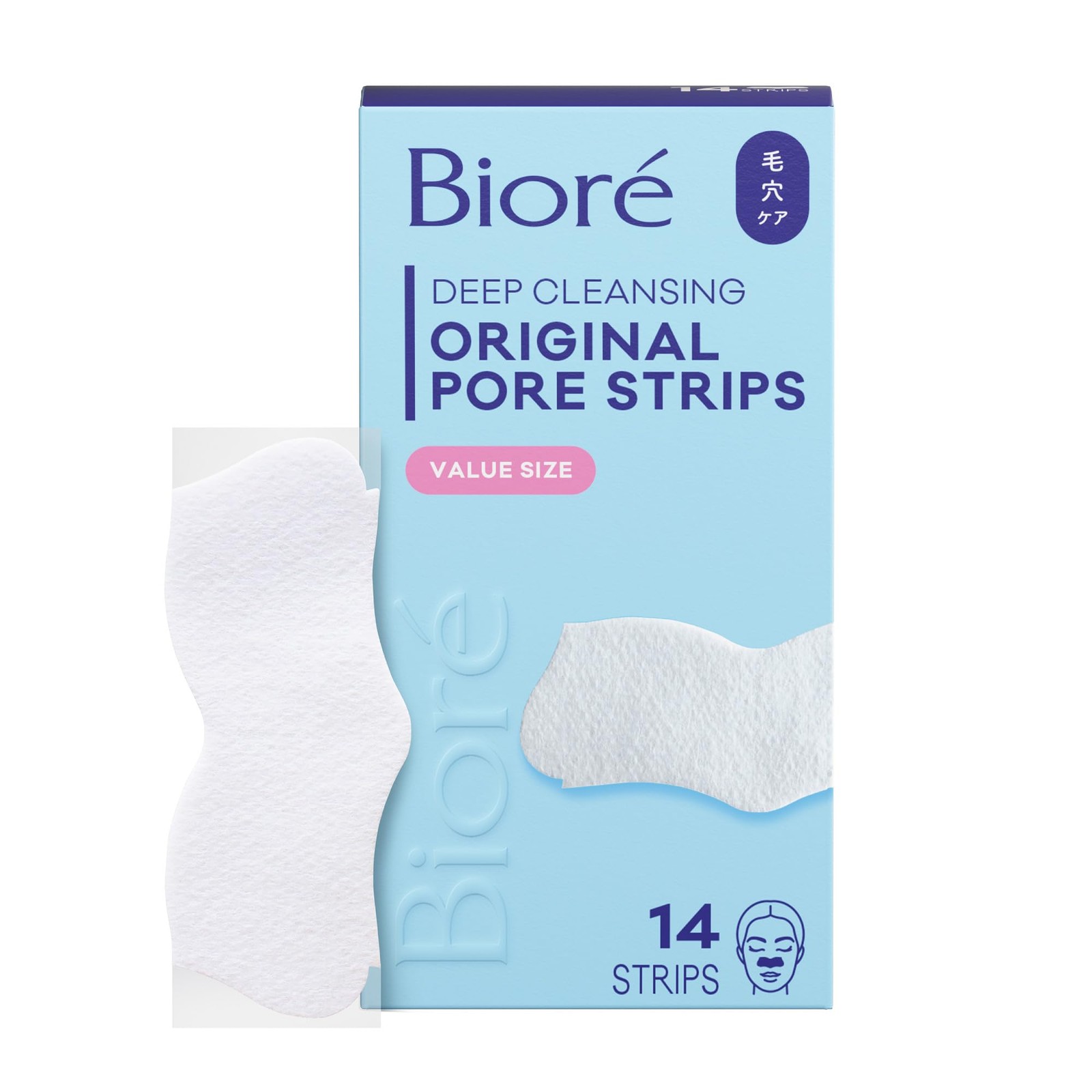Bioré Original Blackhead Remover Strips, Deep 14 Count (Pack of 1), White