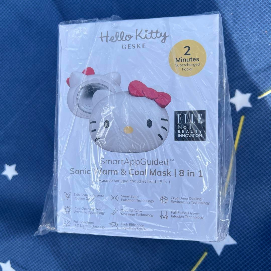 GESKE Hello Kitty Pore Care LED Warm & Cool Mask 8 in 1 Cute Massager NEW JP