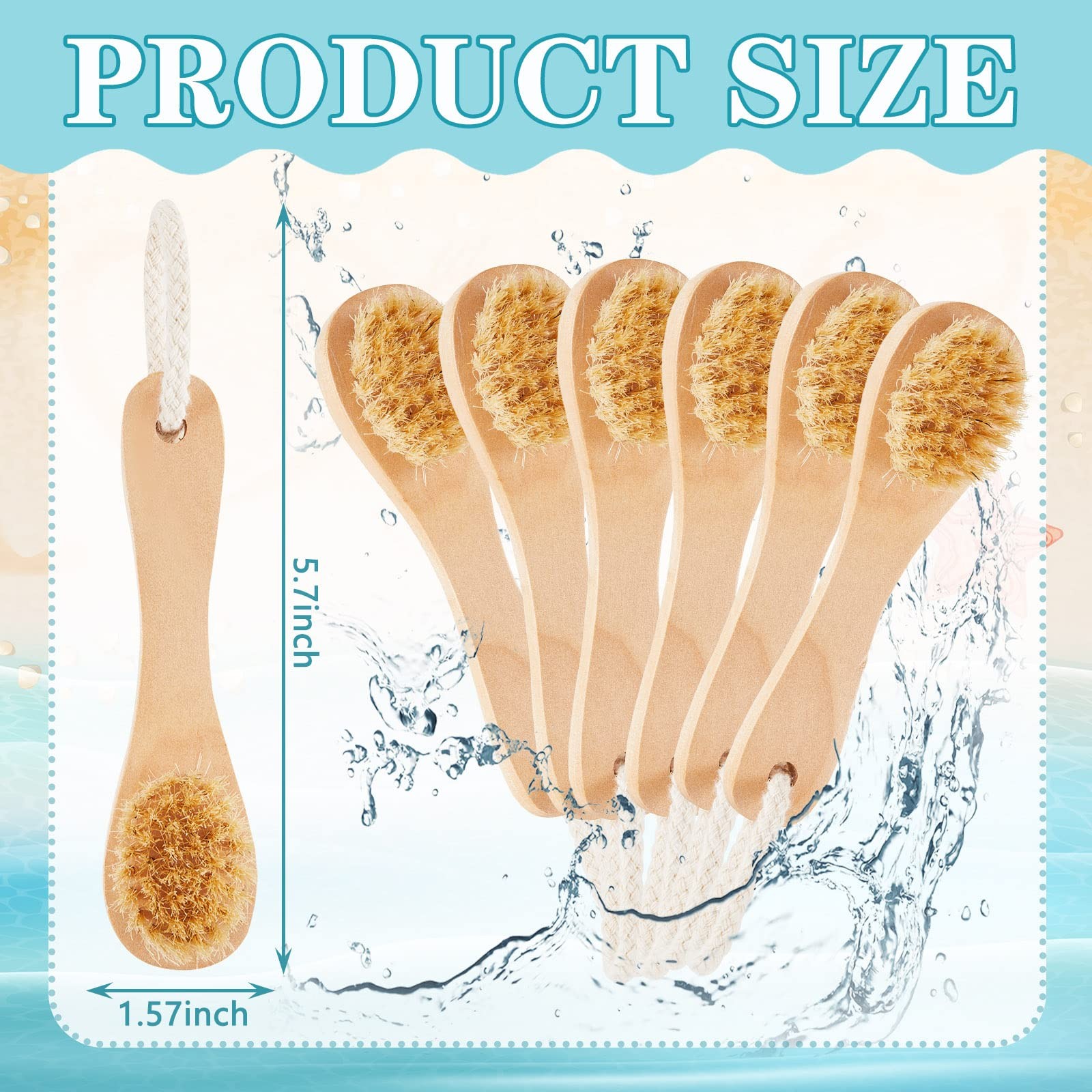 Nuanchu 6 Pcs Wooden Face Cleaning Brush Facial Exfoliator Dry…