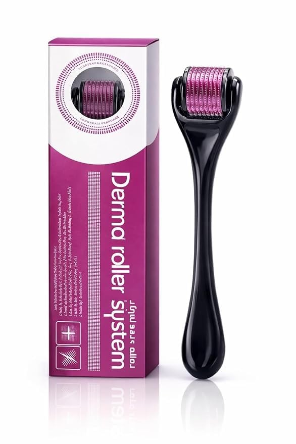 Linoges 1.0mm Derma Roller for Hair & Beard Growth – 540 Titanium Needles