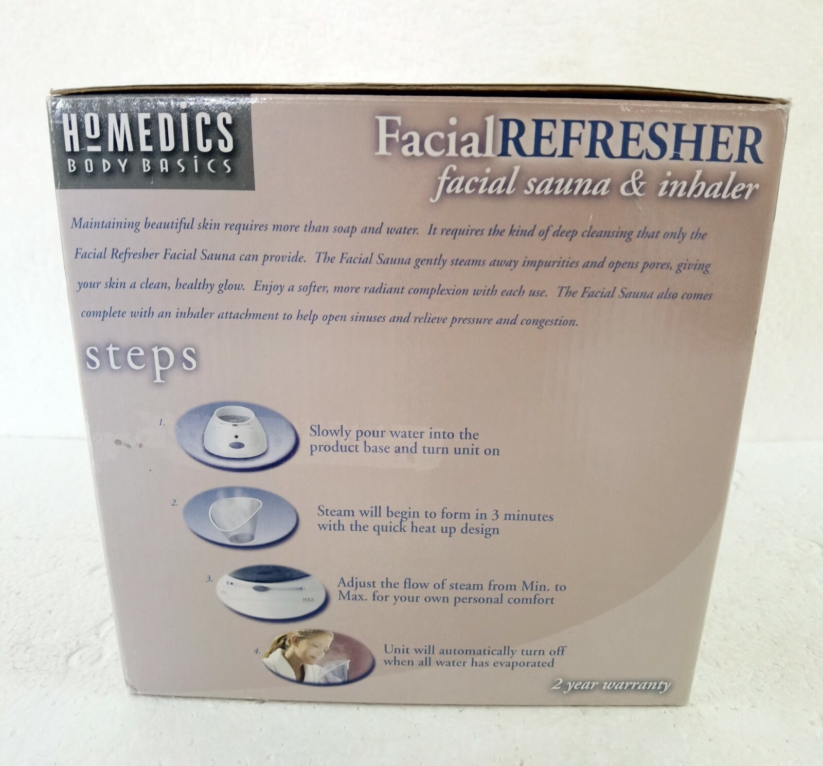Homedics Facial Steamer and Inhaler Facial Sauna Body Basics Model FAC-2