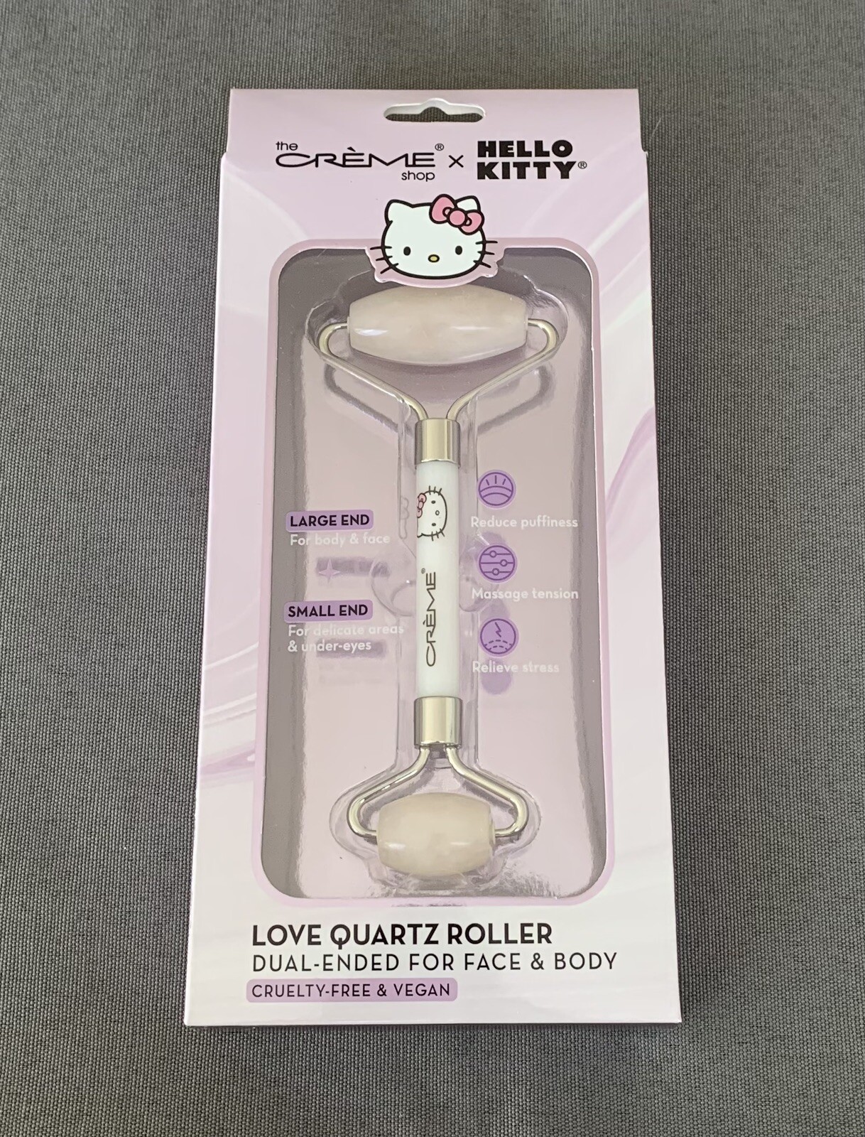 THE CREME SHOP – HELLO KITTY LOVE QUARTZ DUAL-ENDED FACIAL MASSAGE ROLLER