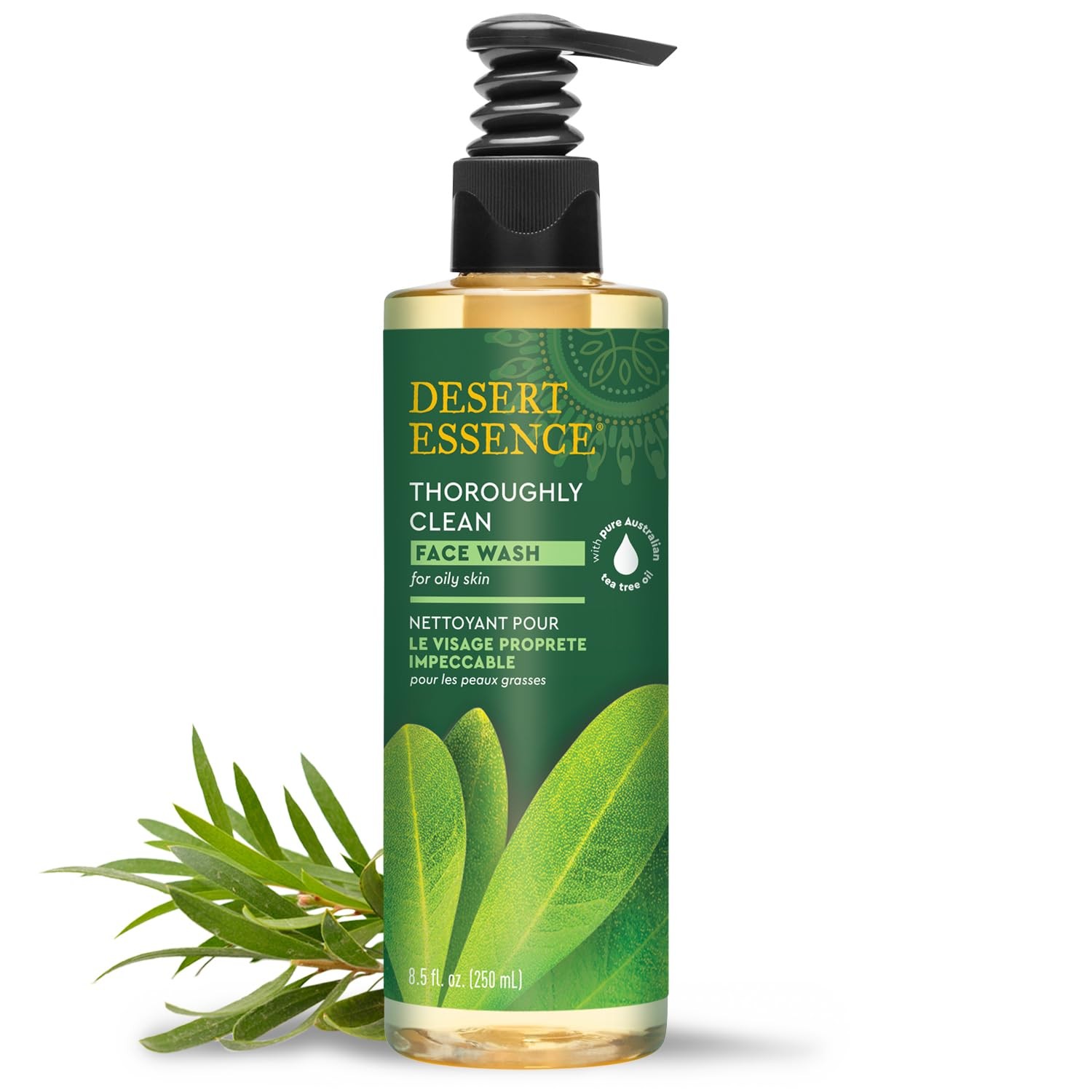 Desert Essence Thoroughly Clean Face Wash with 8.5 Fl Oz (Pack of 1), Clear